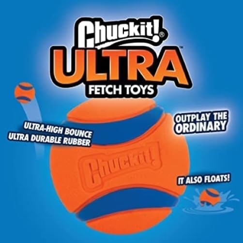 Chuckit! Ultra Squeaker Fetch Balls for Dogs, Floats, Medium 2.5in, 2 Pack