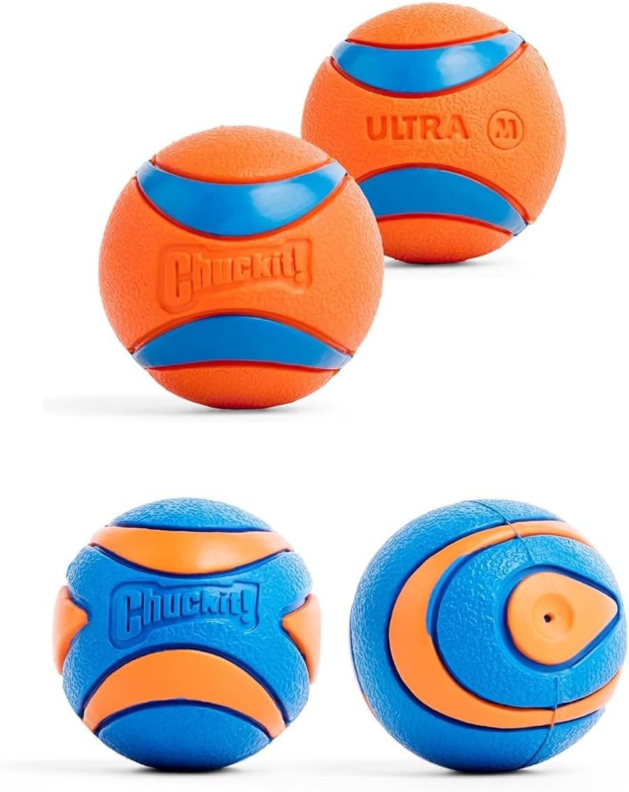 Chuckit! Ultra Squeaker Fetch Balls for Dogs, Floats, Medium 2.5in, 2 Pack