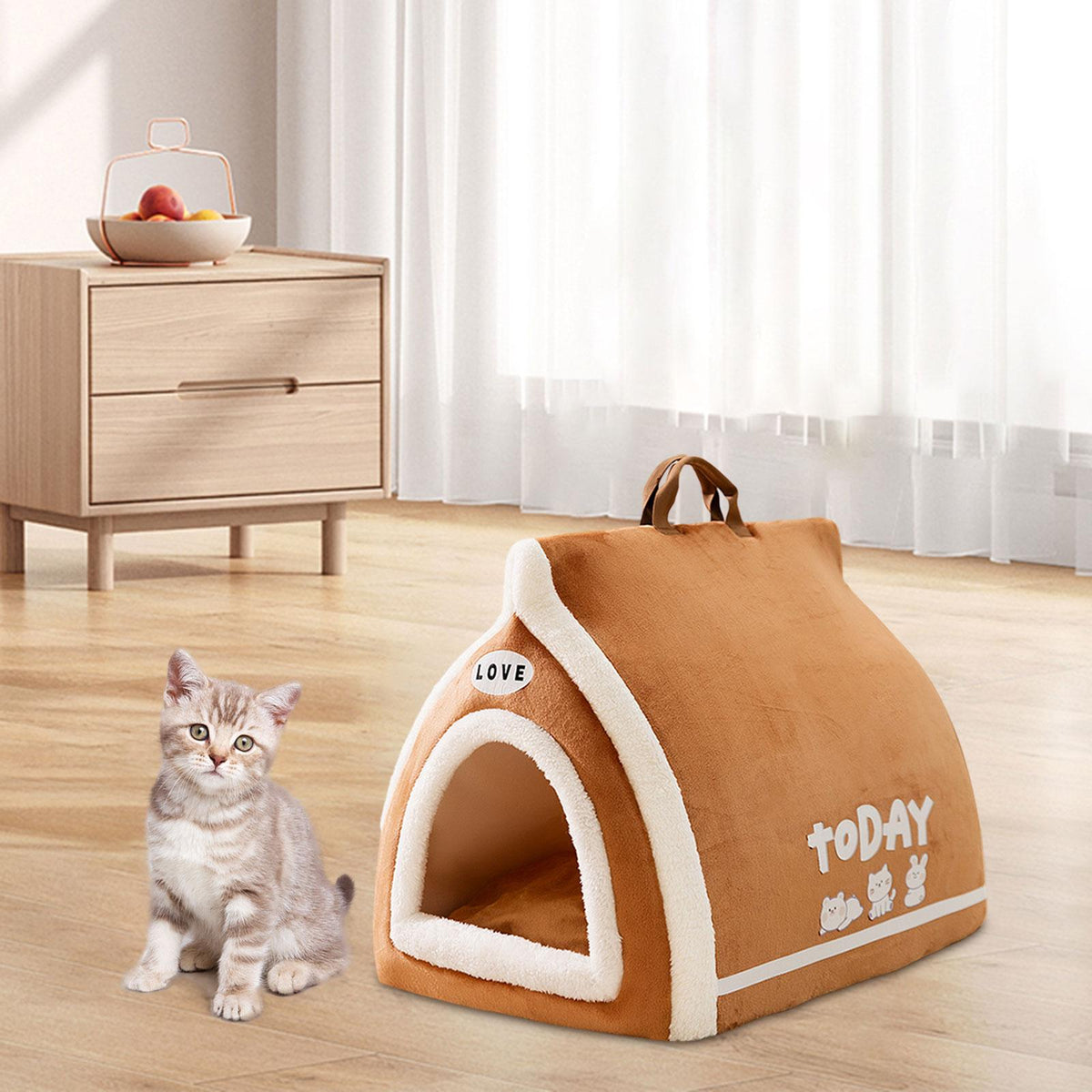 Toast Bread Cozy Calming Cat Bed