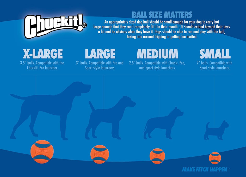 Chuckit! Ultra Squeaker Fetch Balls for Dogs, Floats, Medium 2.5in, 2 Pack