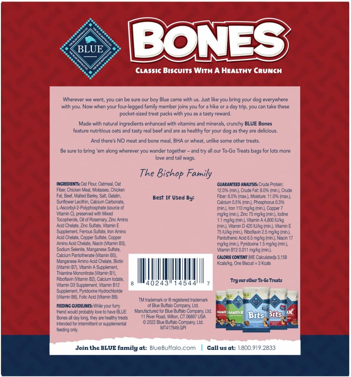 Blue Buffalo Health Bars Pumpkin & Cinnamon Dog Biscuits, 16 oz