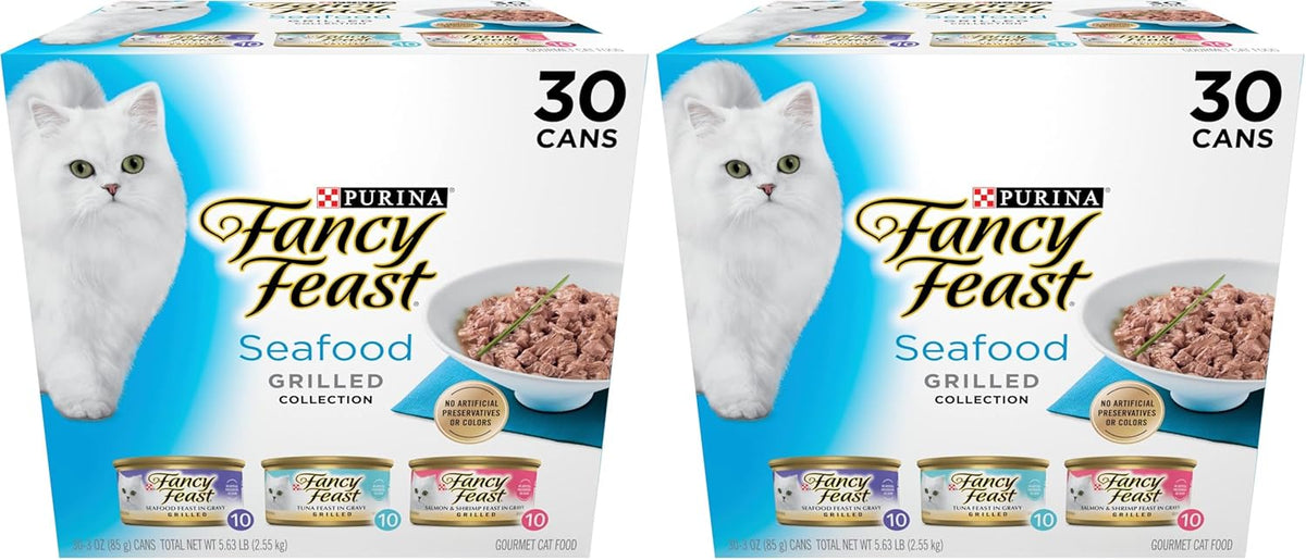 Purina Fancy Feast Grilled Seafood Wet Cat Food, 3 oz Cans, 24-Pack