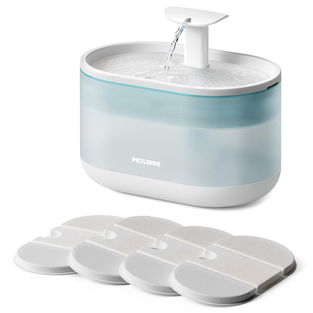 PETLIBRO Cats Water Fountain for Multi Cats, Cat Fountain with RFID Recognition Each Pet, 3L/101oz Pump-Free Cat Water Fountain Stainless Steel Tray, 2.4G Wi-Fi APP Pet Water Fountain x2 Collar Tags