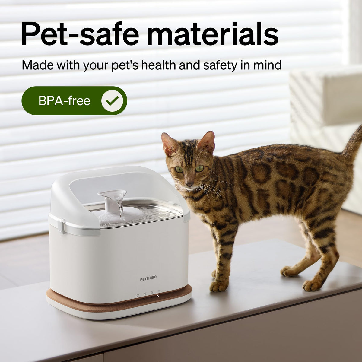 PETLIBRO Cats Water Fountain for Multi Cats, Cat Fountain with RFID Recognition Each Pet, 3L/101oz Pump-Free Cat Water Fountain Stainless Steel Tray, 2.4G Wi-Fi APP Pet Water Fountain x2 Collar Tags
