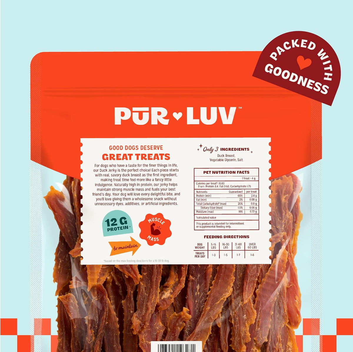 Pur Luv Chicken Jerky Dog Treats,100% Real Chicken Breast, 16 Ounces