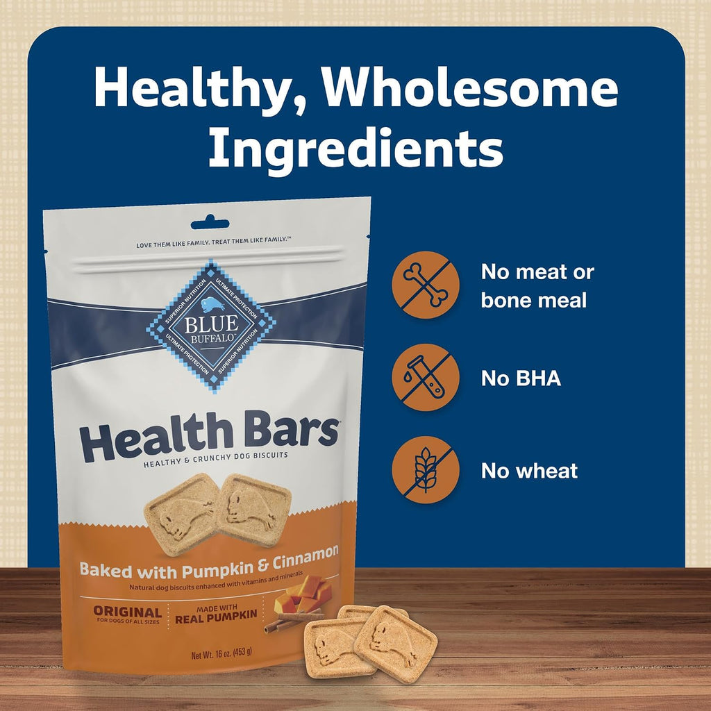Blue Buffalo Health Bars Pumpkin & Cinnamon Dog Biscuits, 16 oz