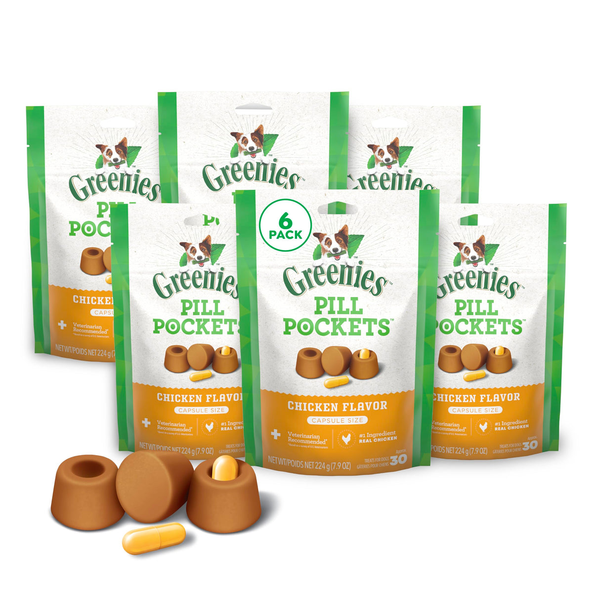 Greenies Pill Pockets Large Size Dog Treats, Peanut Butter, 15.8 oz