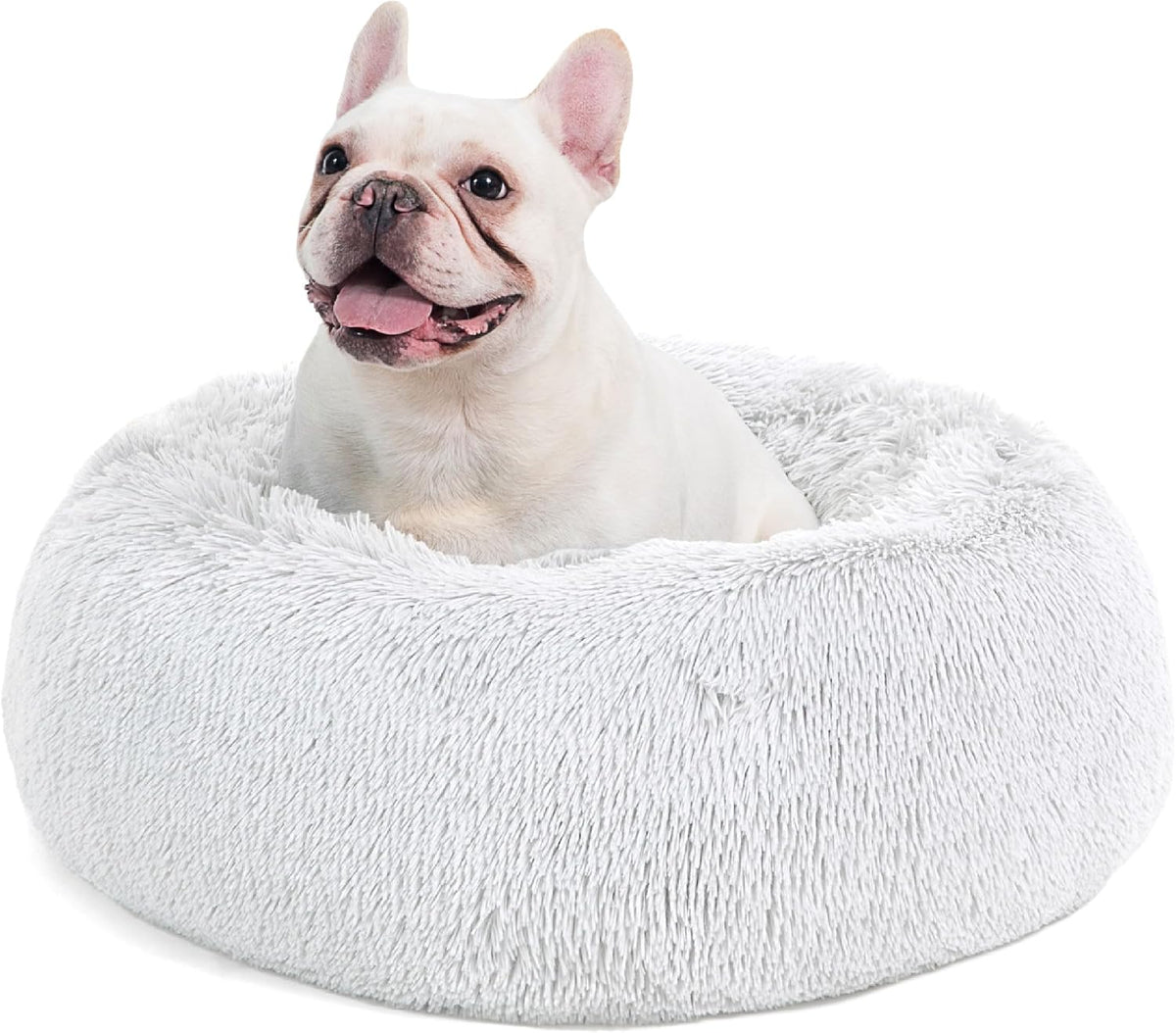 Bedsure Calming Small Medium Dog Bed Donut Washable Puppy Bed,27ins Camel