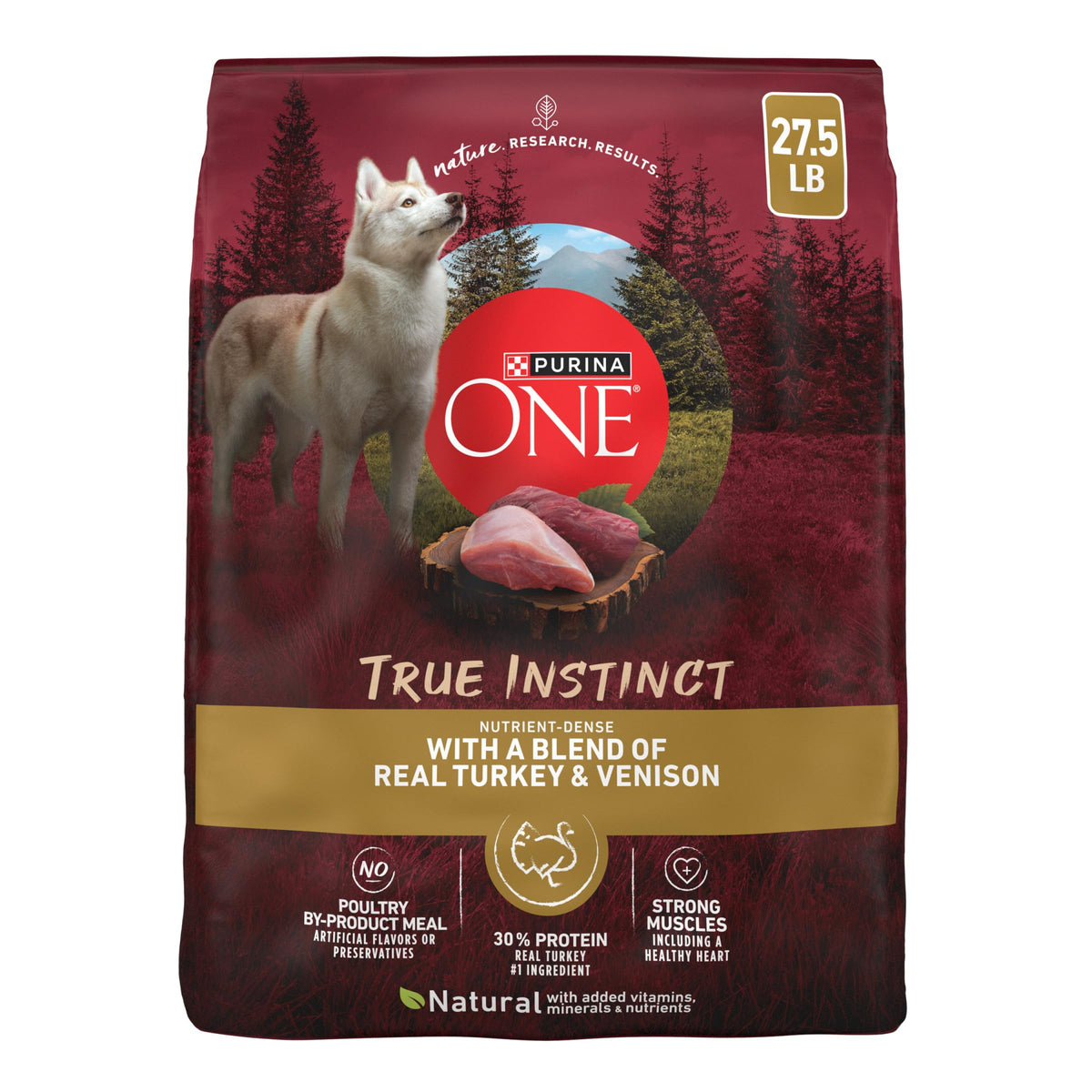 Purina ONE True Instinct Dry Dog Food, Real Turkey & Venison, 7.4 lb Bag